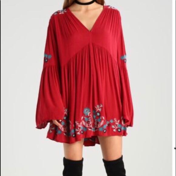 Free People Te Amo embroidered mini boho dress/tunic. - Picture 1 of 7